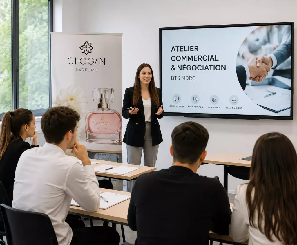 Les étudiants en BTS NDRC de l’IFTE ont participé à un atelier de professionnalisation avec Chogan afin de développer leurs compétences en négociation commerciale et relation client.